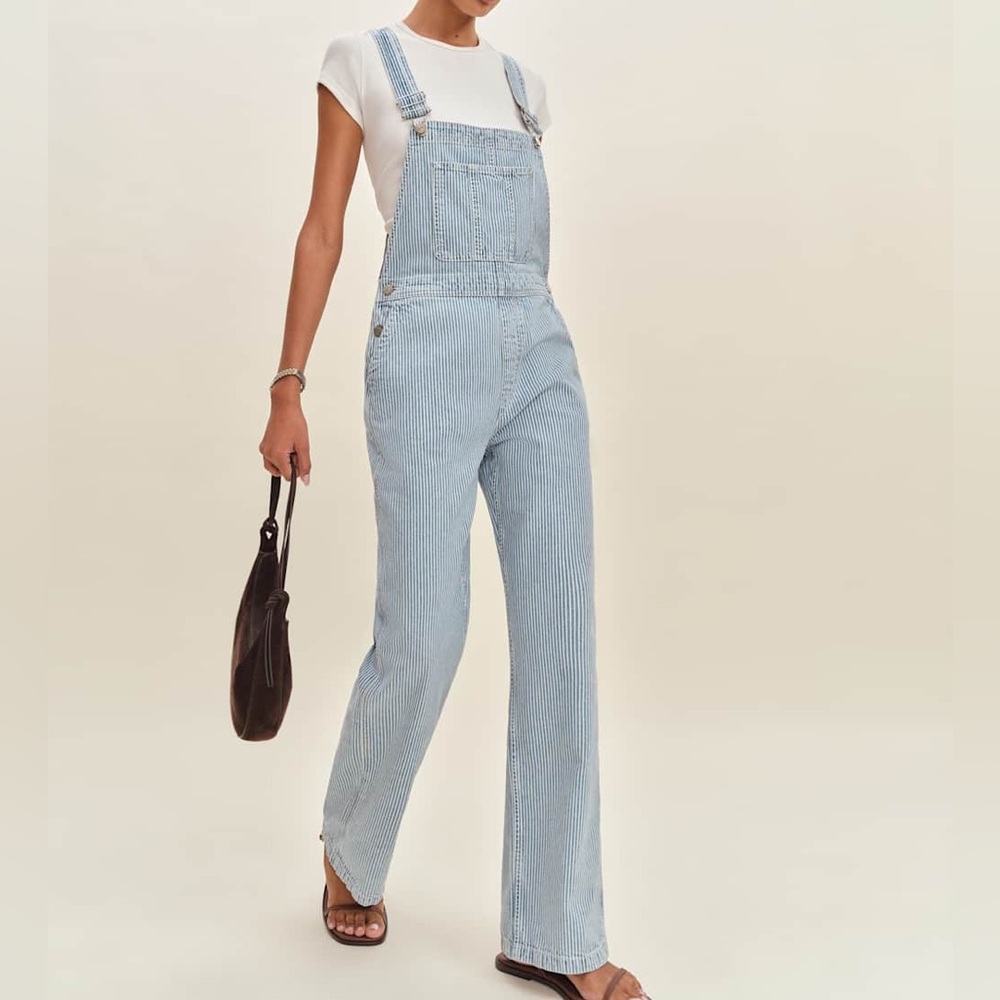 NWT Reformation Light Blue Denim Overalls